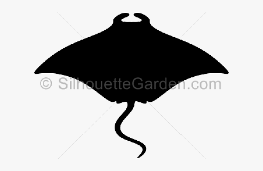 Manta Ray Clipart Kawaii - Silhouette Of A Ray, HD Png Download, Free Download