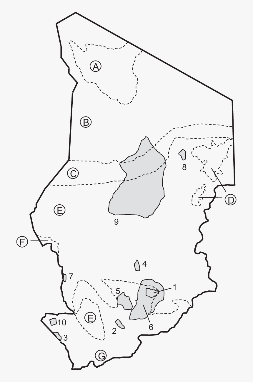 Ecoregions And Protected Areas (number) In Chad - Line Art, HD Png Download, Free Download