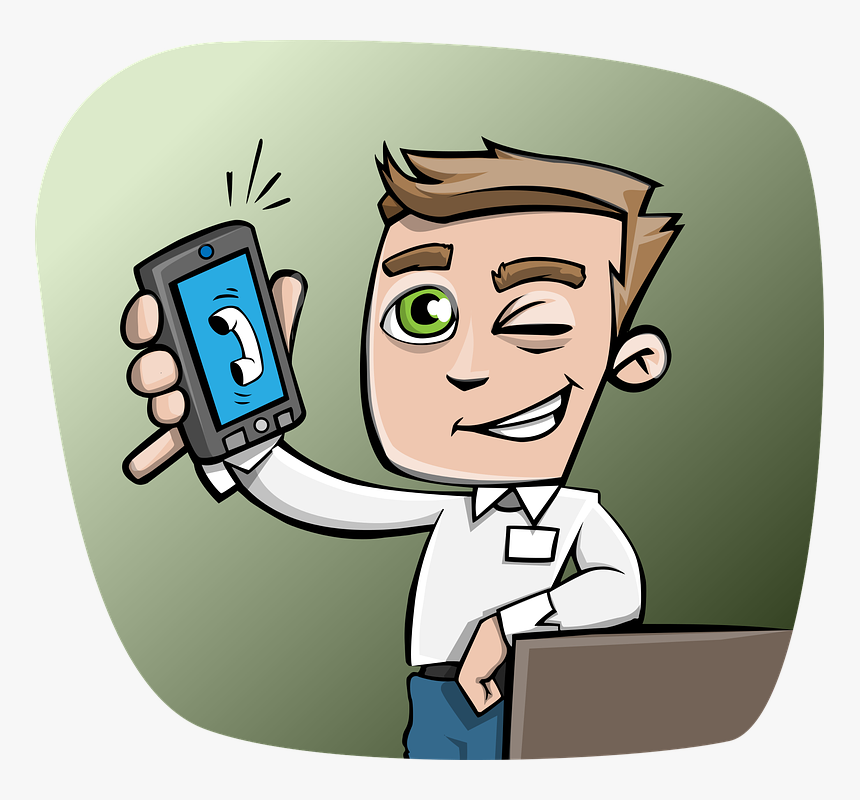 Cartoon Mobile Boys Png, Transparent Png, Free Download