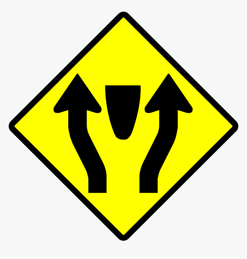 Indonesia New Road Sign 4c3 - Divided Highway Sign, HD Png Download, Free Download