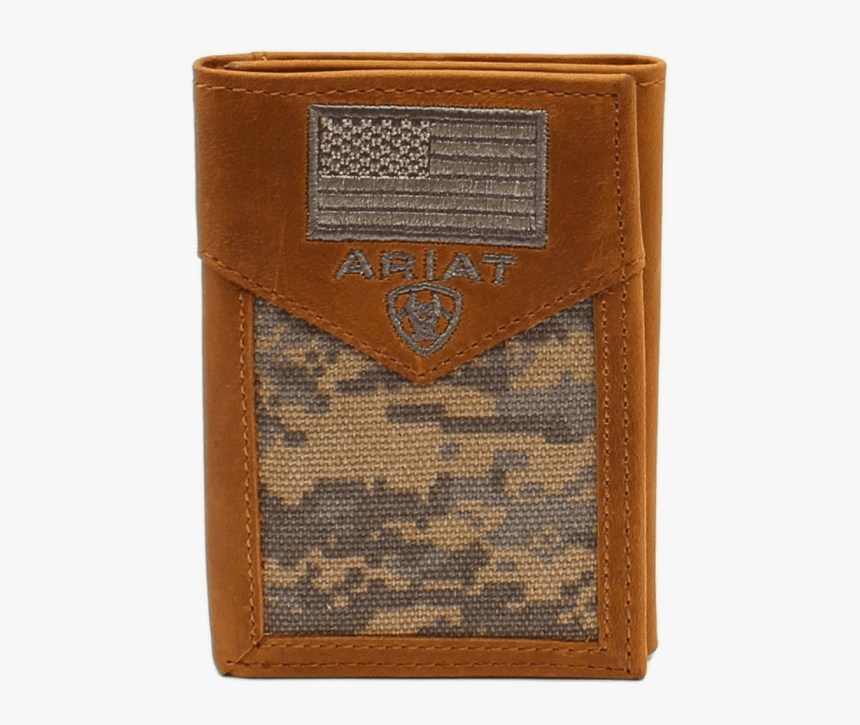 Ariat® Men"s Tan Leather Digital Camo Usa Flag Trifold - Leather, HD Png Download, Free Download