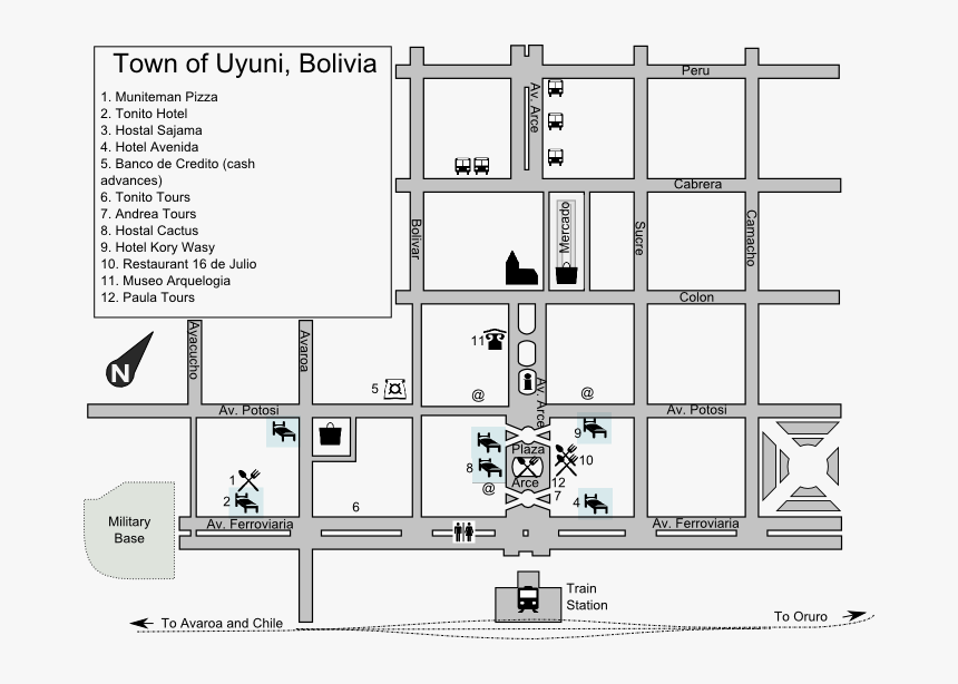 Uyuni Map - Uyuni City Map, HD Png Download, Free Download