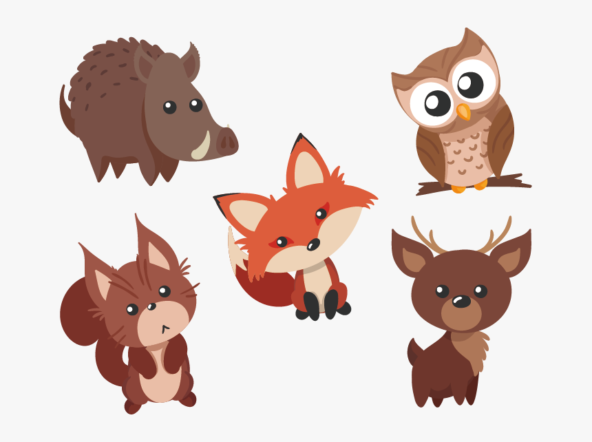 Cute Animals Vector Material Waibo Png Download - Cute Animal Vector Png, Transparent Png, Free Download