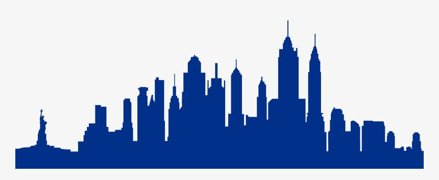Manhattan Skyline Silhouette Image Vector Graphics - New York City Skyline Silhouette Blue, HD Png Download, Free Download