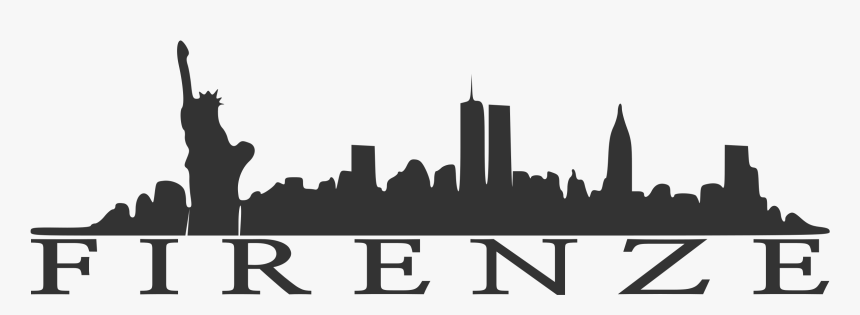 Manhattan Skyline Wall Decal Art Silhouette - New York Skyline Silhouette With Twin Towers, HD Png Download, Free Download