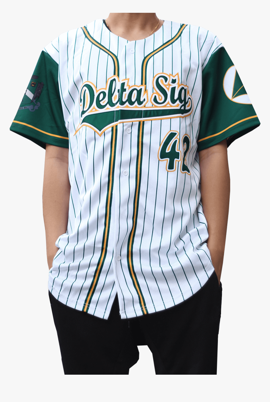 Green Pinstripe Baseball Jersey, HD Png Download, Free Download