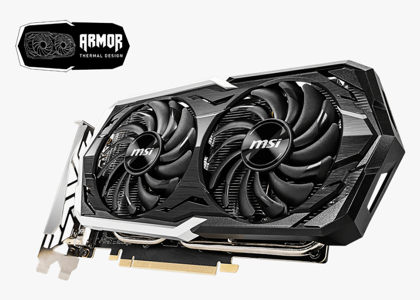 The Msi Gtx 1660 Ti Armor 6goc Graphics Card Facing - Msi Geforce Gtx 1660 Ti Armor Oc, HD Png Download, Free Download