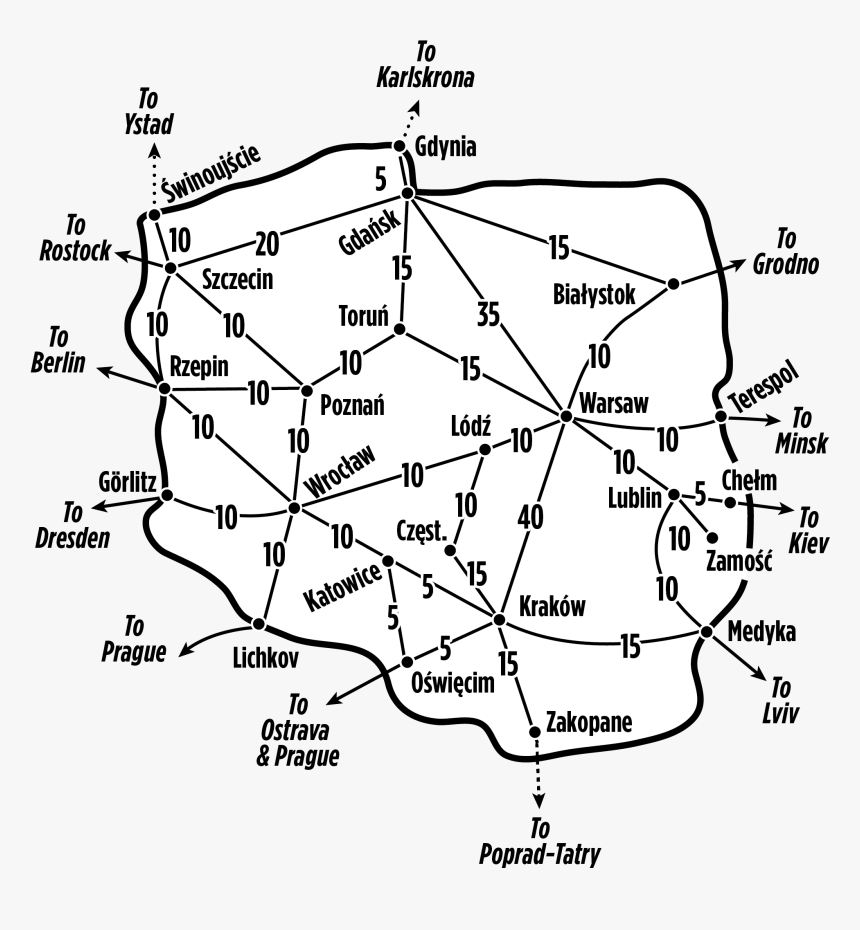 Intercity Poland Rail Map, HD Png Download, Free Download