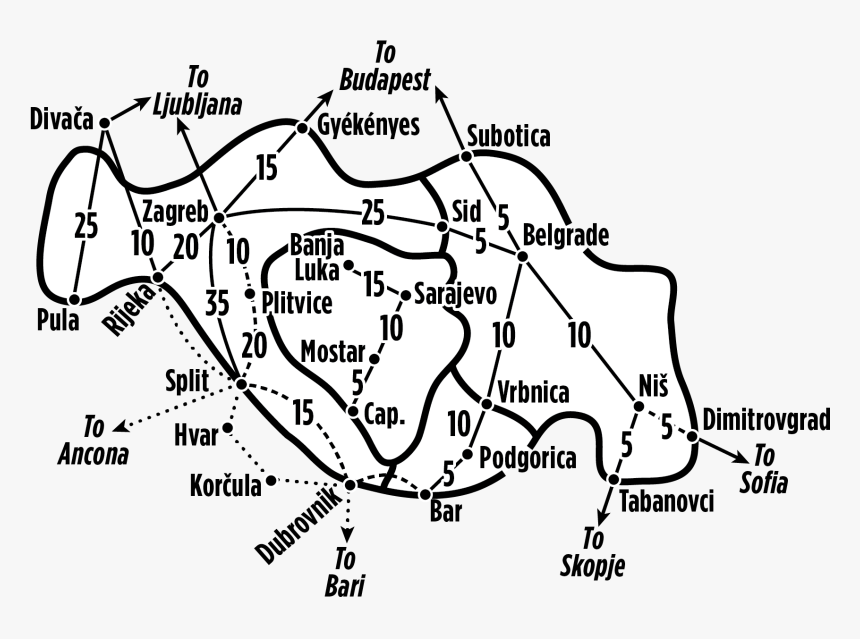 Balkan Rail Pass Map, HD Png Download, Free Download