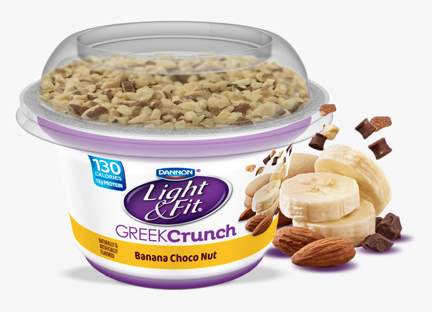 Dannon Light & Fit Banana Choco Nut Greek Yogurt - Light And Fit Greek Yogurt Banana, HD Png Download, Free Download