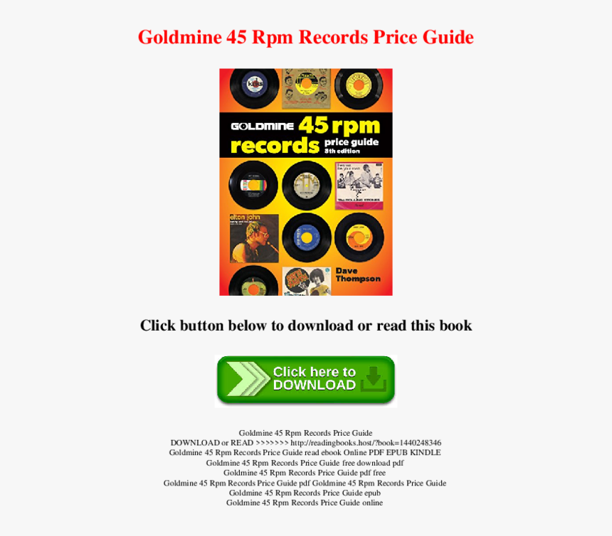 Goldmine 45 Rpm Records Price Guide, HD Png Download, Free Download