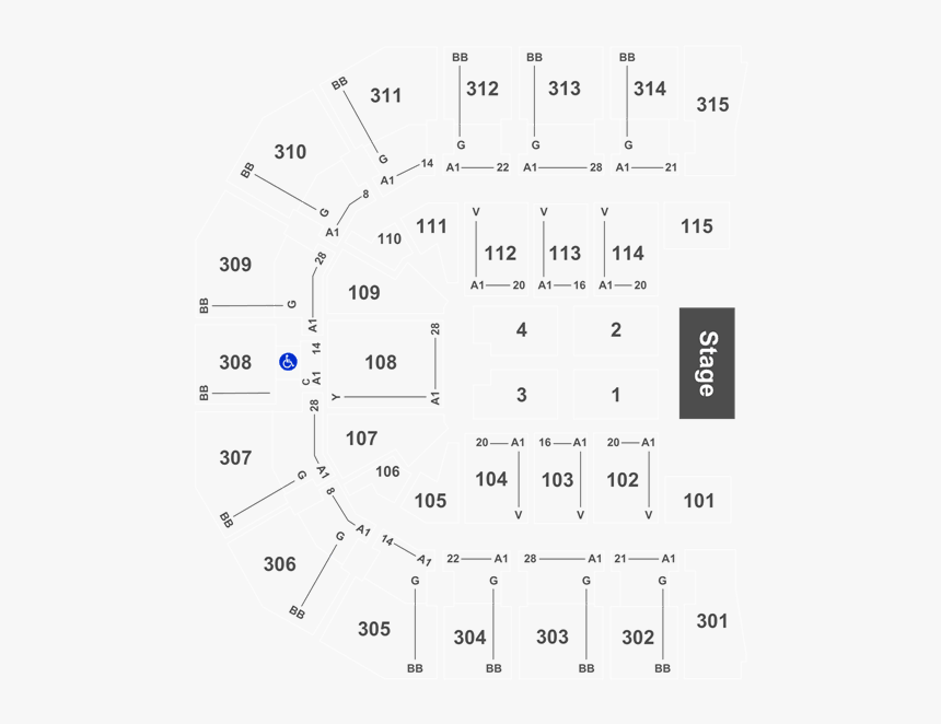 Seat Number John Paul Jones Arena Seating Chart, HD Png Download, Free Download