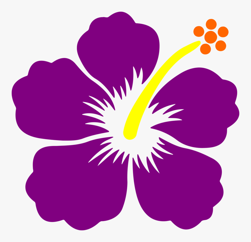 Malvales,plant,flower - Black Transparent Background Hibiscus Clip Art, HD Png Download, Free Download