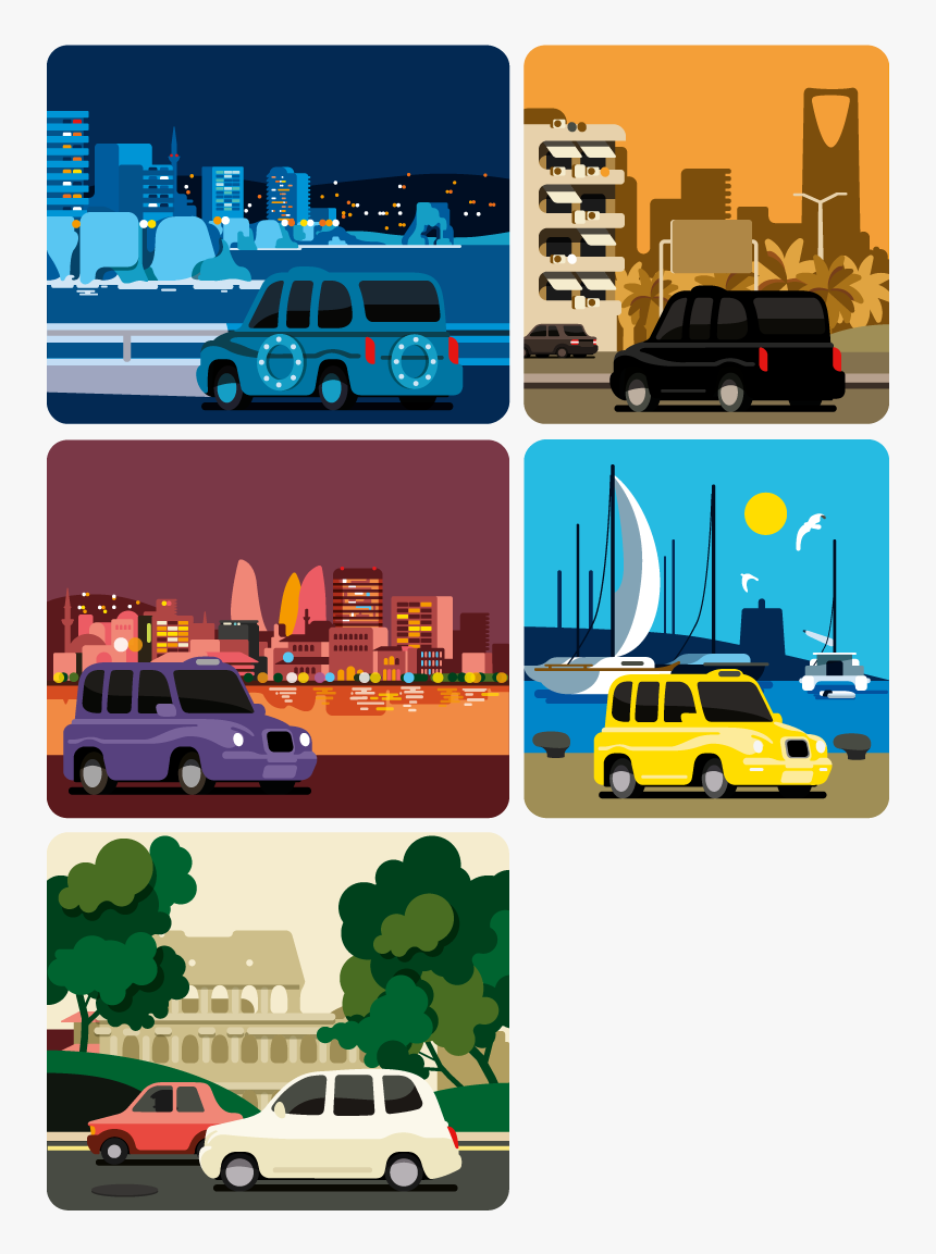 Monocle London Cabs Illustration , Png Download - City Car, Transparent Png, Free Download