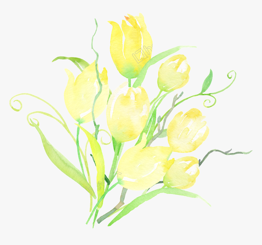 Clip Art Bright Flower - Tulip, HD Png Download, Free Download