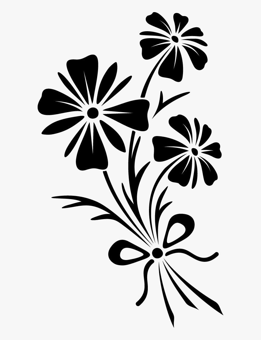 Black And White Flower Vector Art, HD Png Download, Free Download