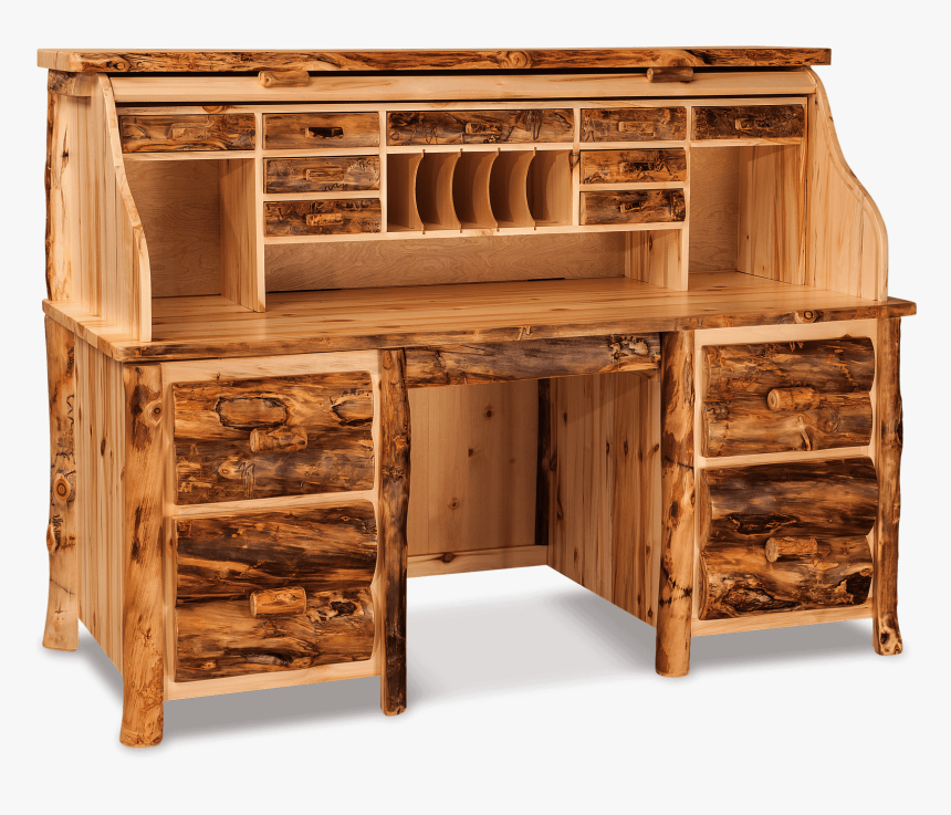 Roll Top Desk Office Log Furniture In Log Desk Furniture Hd Png