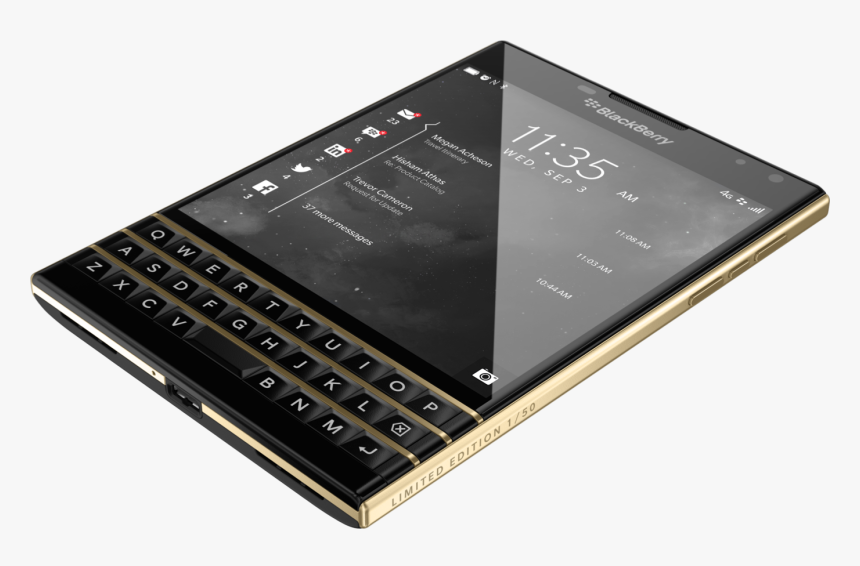 Front Laying Down - Gold Blackberry Passport, HD Png Download, Free Download