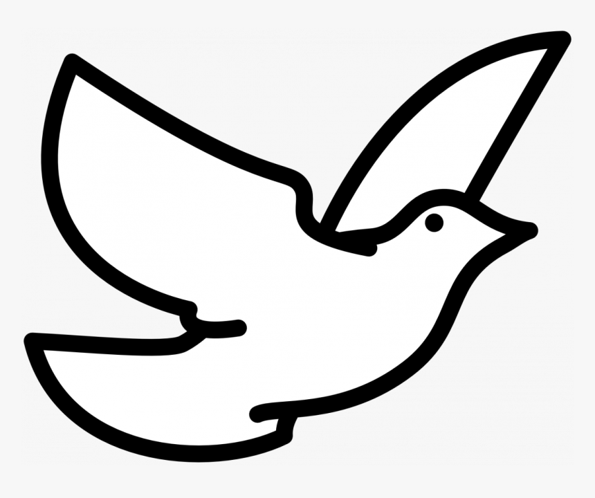 How To Draw A Bird Flying Down Video Make With Motor - Dove Clipart Black And White, HD Png Download, Free Download