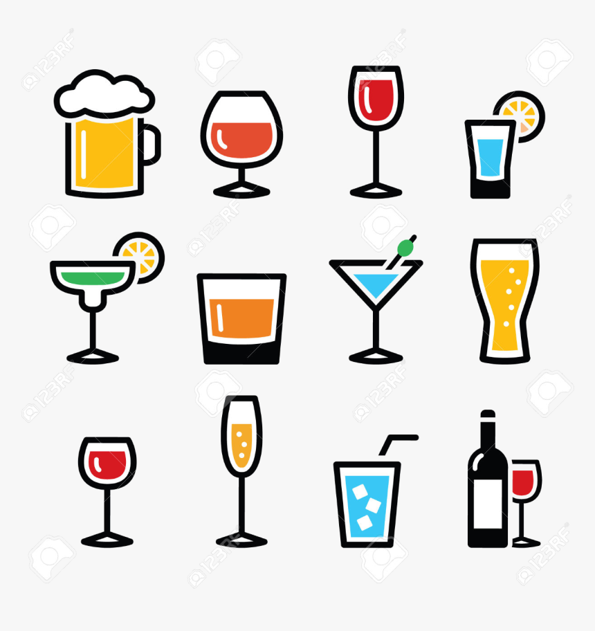 Alcohol Clipart Free Best On Transparent Png - Different Types Of Beverage, Png Download, Free Download