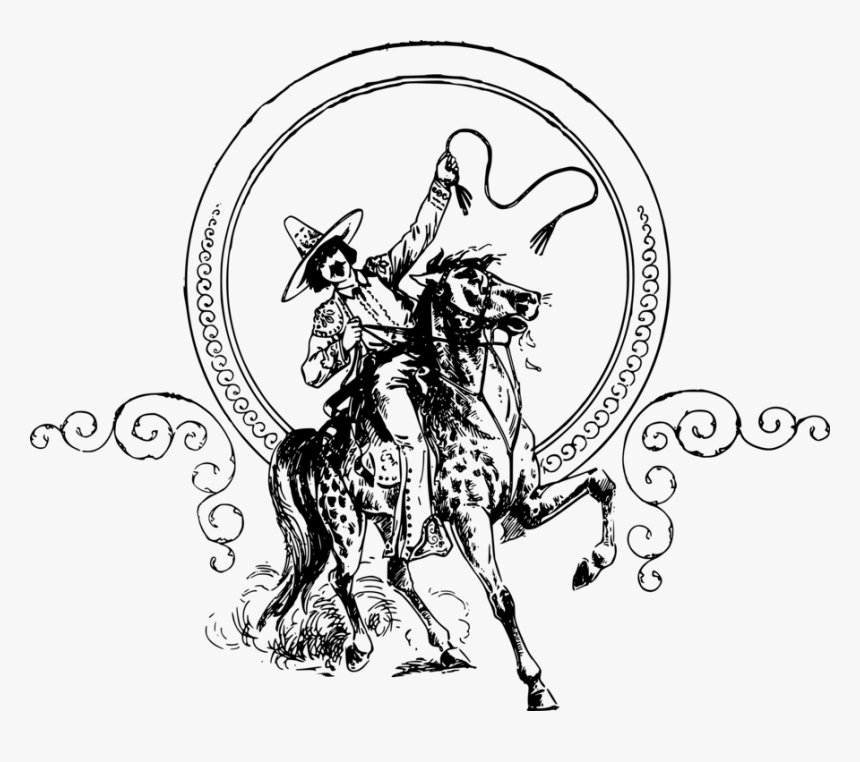 Art,monochrome Photography,artwork - Cowboy X Skeleton, HD Png Download, Free Download