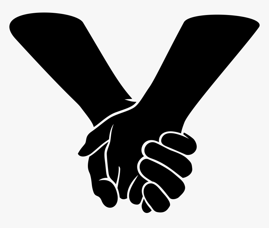 Hand Clip Art - Black And White Holding Hands Cliparts, HD Png Download, Free Download