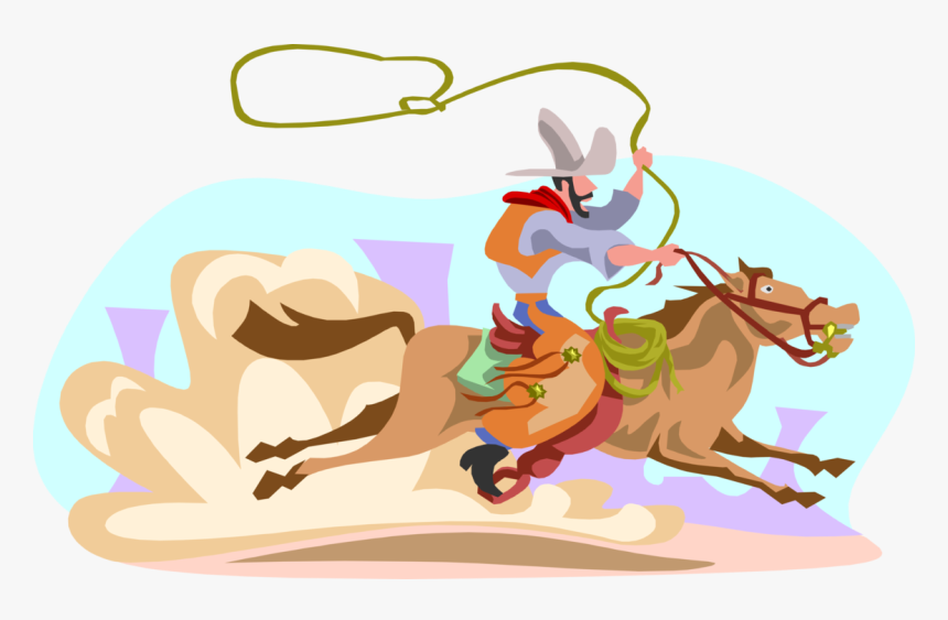 Vector Illustration Of Old West Rodeo Rider On Horse - Piao De Rodeio Png, Transparent Png, Free Download