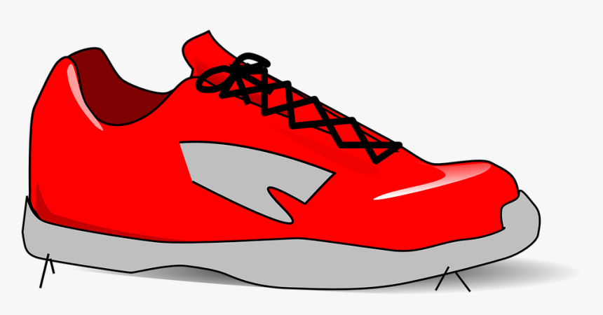 Shoe, Sport, Trainer, Red, Fast, Sneaker, White, Black - Red Shoe Clipart, HD Png Download, Free Download
