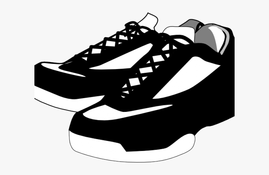 Gym Shoes Clipart Tennis Outfit - Black Tennis Shoes Clip Art, HD Png Download, Free Download