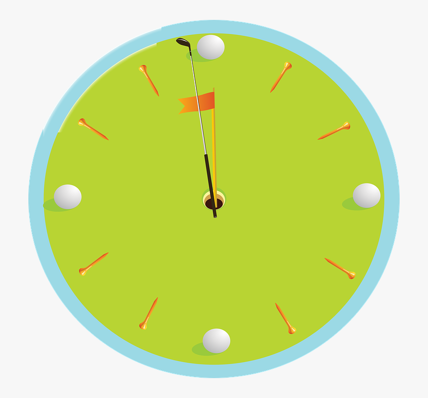 Clock, Face, Dial, Golf, Ball, Tee, Putter, Time, Hour, HD Png Download, Free Download