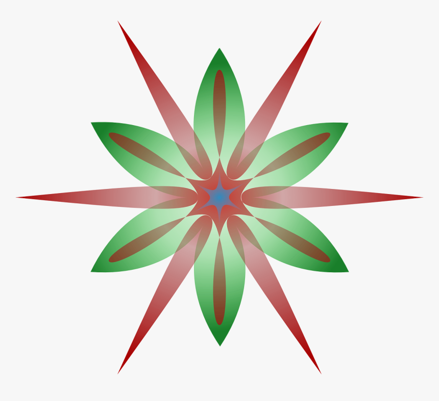 Starburst Flower Red And Green Free Picture, HD Png Download, Free Download