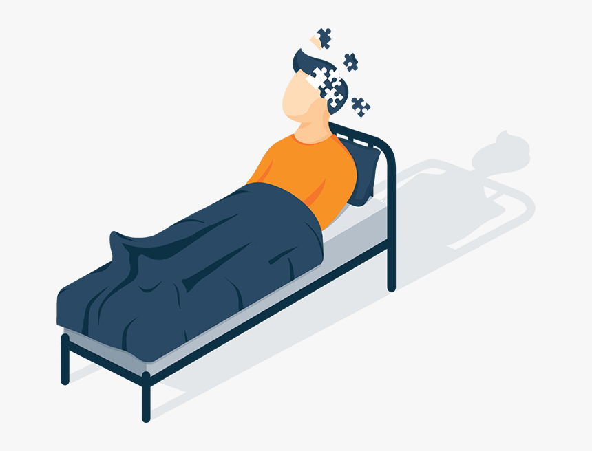 A Man With Bad Thoughts Lying In His Bed Illustration, HD Png Download, Free Download