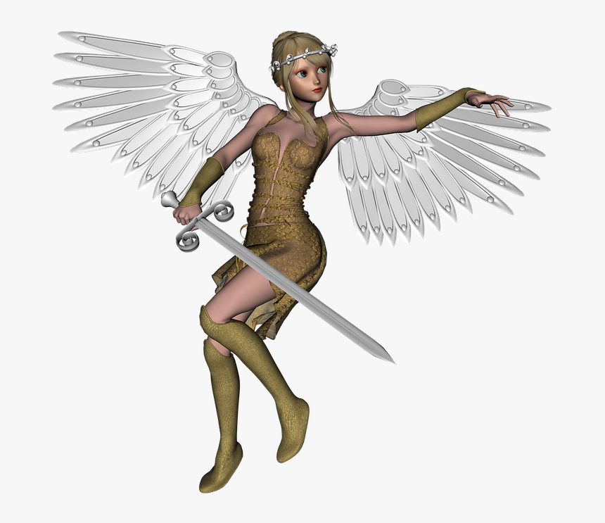 Angel, Toon, Wings, Heaven, Sword, HD Png Download, Free Download