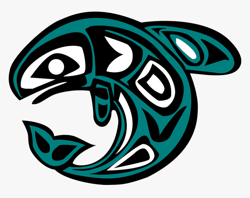 Fish, Native, Tribal, Tattoo, Teal, Abstract, HD Png Download, Free Download