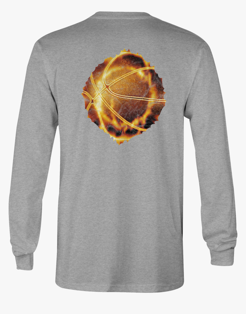 Basketball Long Sleeve Tshirt Fire Flaming Shirt For, HD Png Download, Free Download