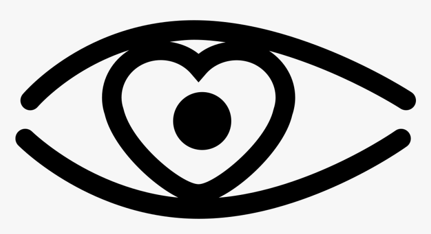 Eye Outline With Heart Shape Iris, HD Png Download, Free Download