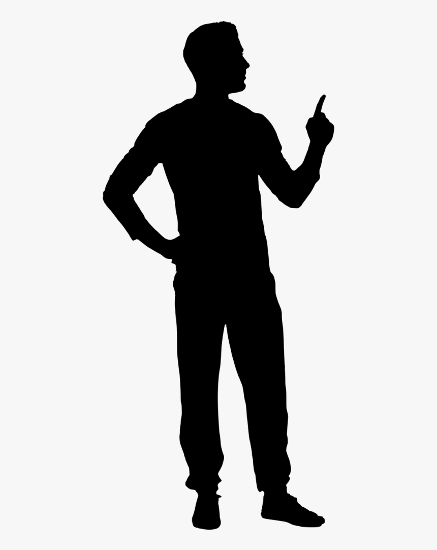 Man Pointing Black Silhouette Clipart , Png Download, Transparent Png, Free Download