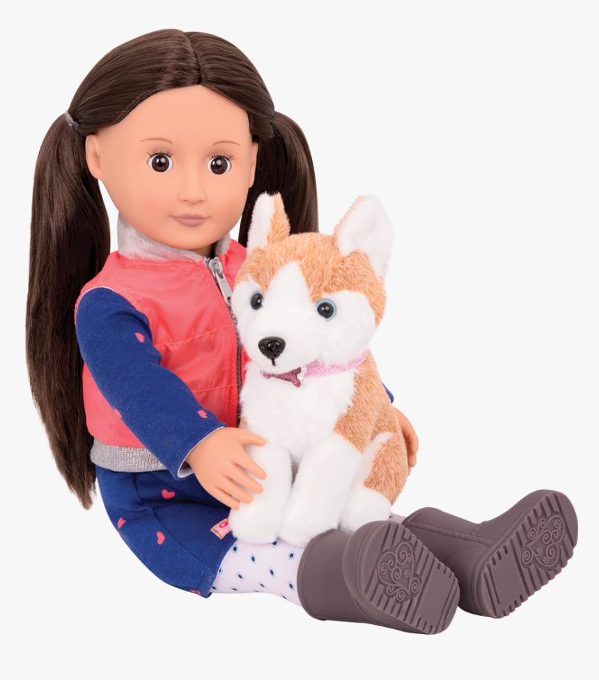 Leslie Sitting With Husky In Her Lap, HD Png Download, Free Download