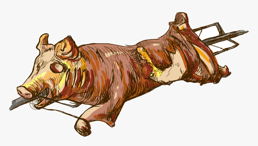 Pig Roast Suckling Pig Roasting Illustration, HD Png Download, Free Download
