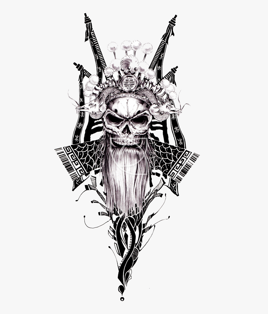 Spotify Chinese Skull Tattoo Opera Peking Characters, HD Png Download, Free Download