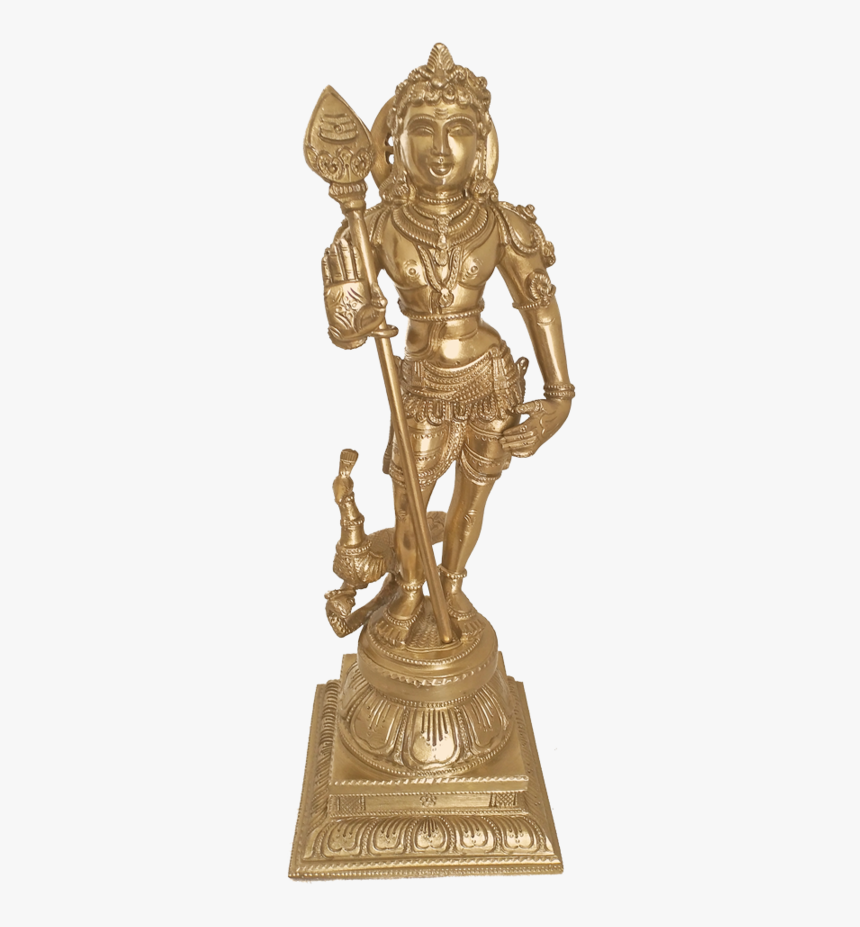 Bangalore Bronze Murugar Statue With Beautiful Peacock - Statue, HD Png Download, Free Download