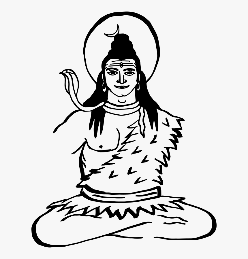 Shiva Drawing Black And White, HD Png Download, Free Download