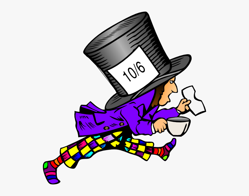 Mad Hatter Wild Colors Svg Clip Arts - Alice In Wonderland Tenniel Madhatte...