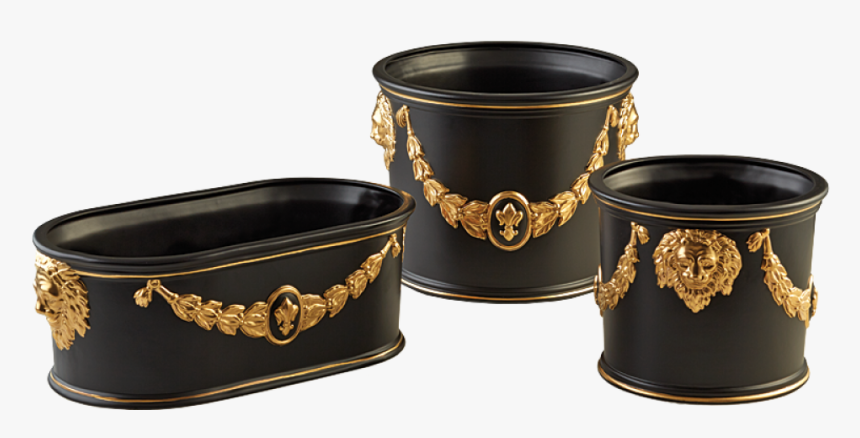 Round Cachepot Black & Gold, Small - Mottahedeh, HD Png Download, Free Download