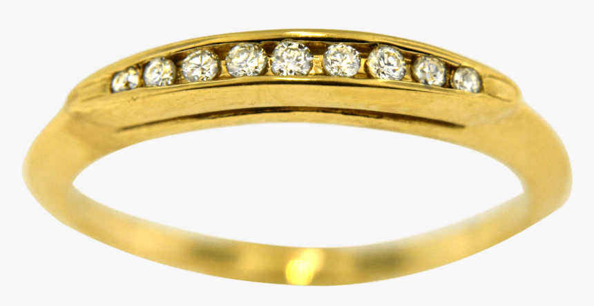 14k Gold Round Diamond Wedding Band - Engagement Ring, HD Png Download, Free Download