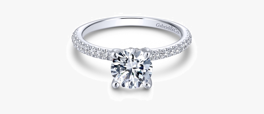 Engagement Ring Thin Band Diamonds, HD Png Download, Free Download