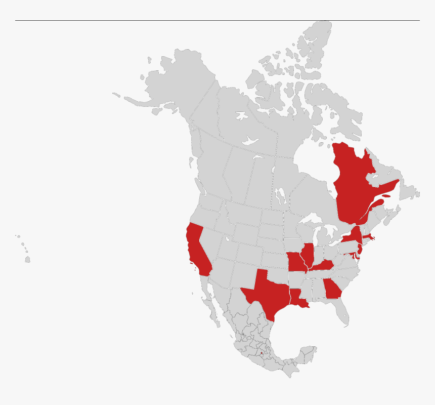 File - Sixflagslocations - Map Of North America 1867, HD Png Download, Free Download