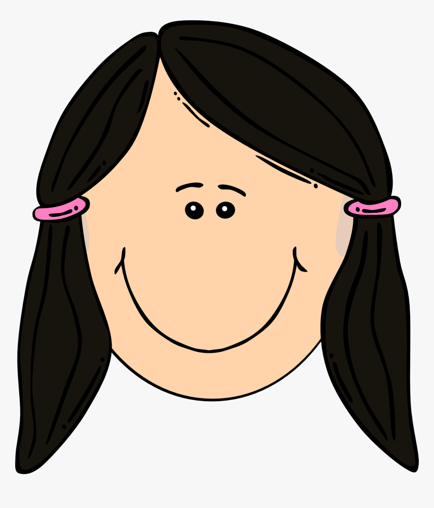 Brown Hair Clip Art Girl, HD Png Download, Free Download