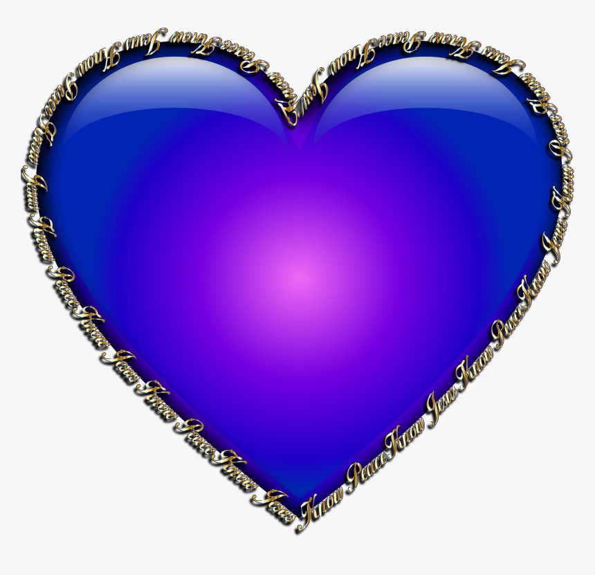 Heart Peace Sign And Crown Clipart - Thik Blue Color Heart, HD Png Download, Free Download