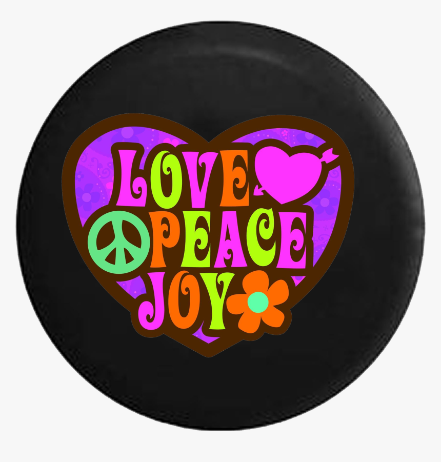 Love Peace Joy Heart Sign Heart Flower - 70's Peace And Love Poster, HD Png Download, Free Download